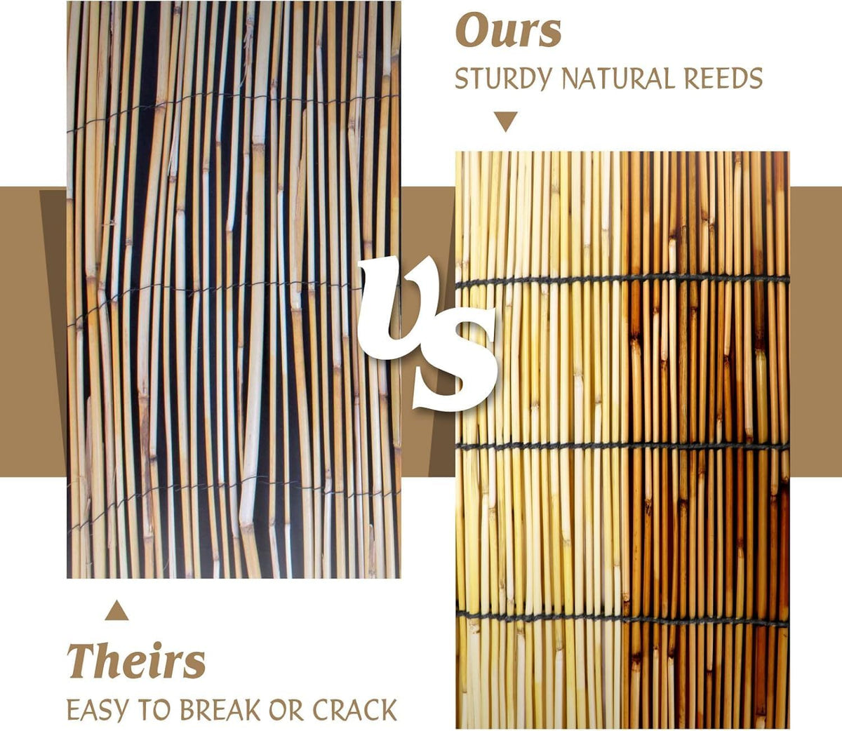 Natural Reed Fencing Rolls,5.5FT X 16.4FT Reed Screen Curtain Fence Covering Privacy Bamboo for