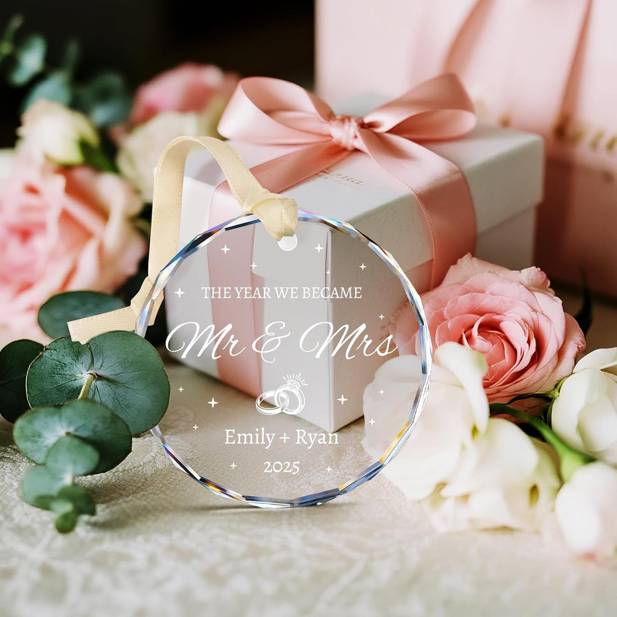 Wedding Gifts for Couples 2025 - Mr and Mrs Ornament 2025 - Bridal Shower Gifts for Bride