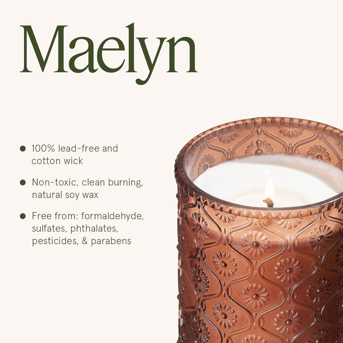 LA JOLIE MUSE Hearth & Velvet Flames Candle - Saffron, Clove, Vanilla | 6 oz Natural Soy Wax | 40