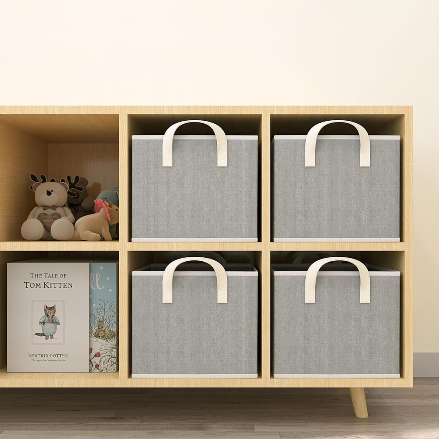 Closet Storage Bins, Fabric Closet Organizers and Storage Basket for Shelves, Collapsible Shelf