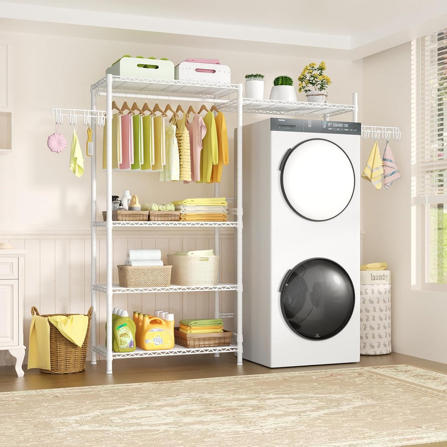 Ulif U5 Over the Washer and Dryer Storage Shelf, Laundry Room Space Saver Bathroom Storage and