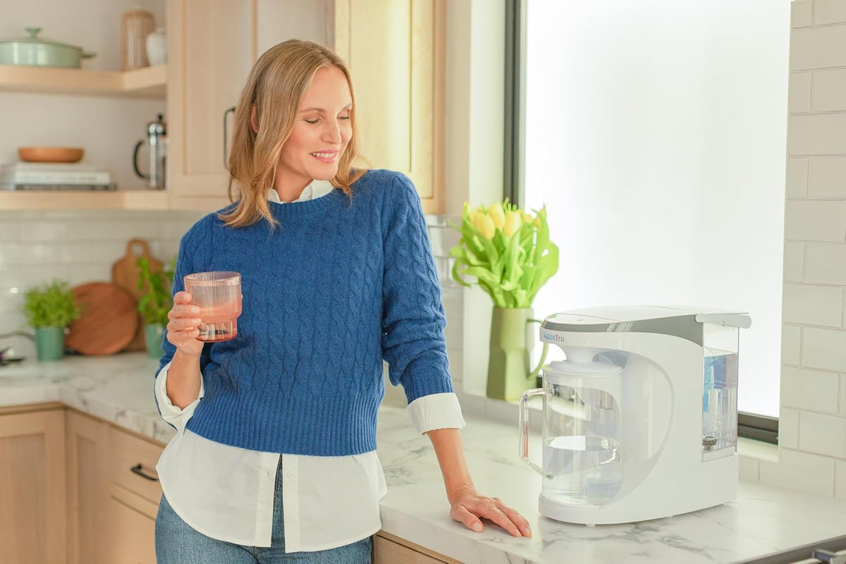 AquaTru Carafe Smart Alkaline | Countertop Water Purifier for PFAS and Other Contaminants with