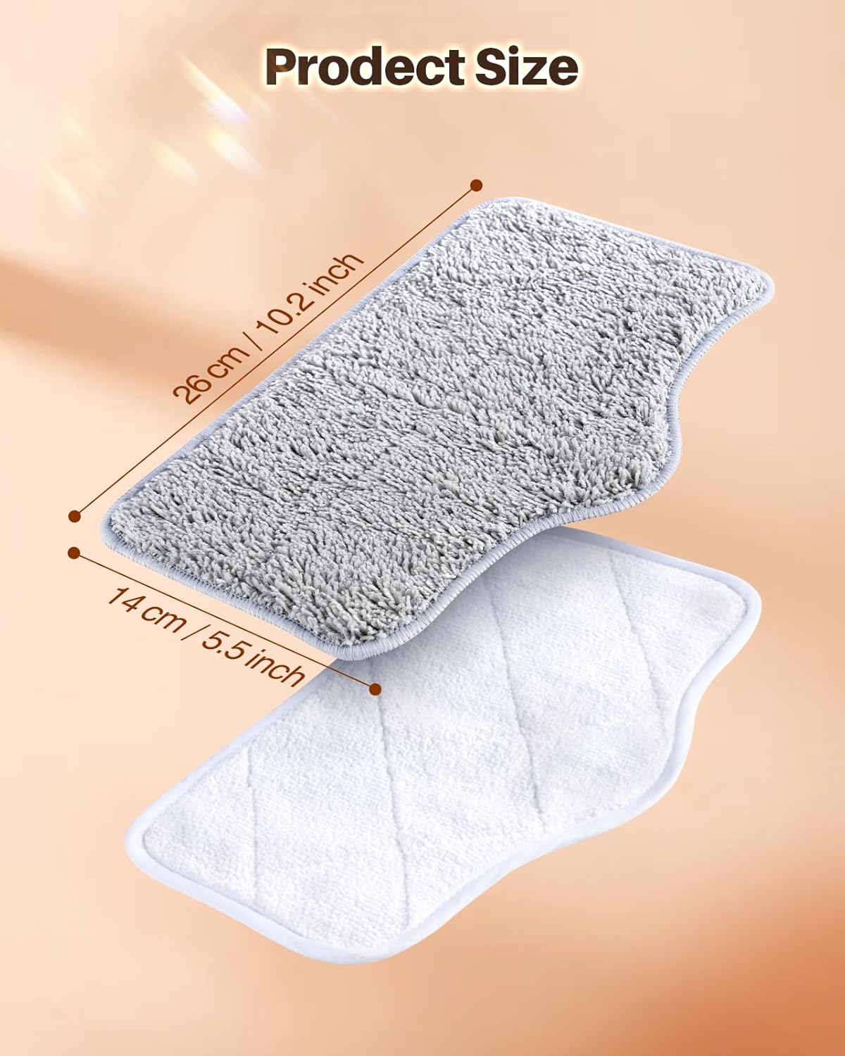 ScrubWiz Steam Mop Pads with Washable and Reusable, 6 Pack Replacement, 2 Material Types