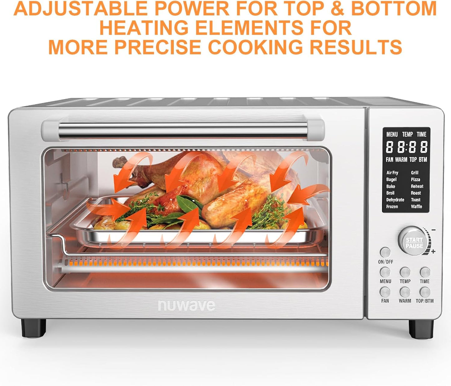 Nuwave Bravo Air Fryer Toaster Smart Oven, 10-in-1 Countertop Convection, 1800 Watts, 21-Qt
