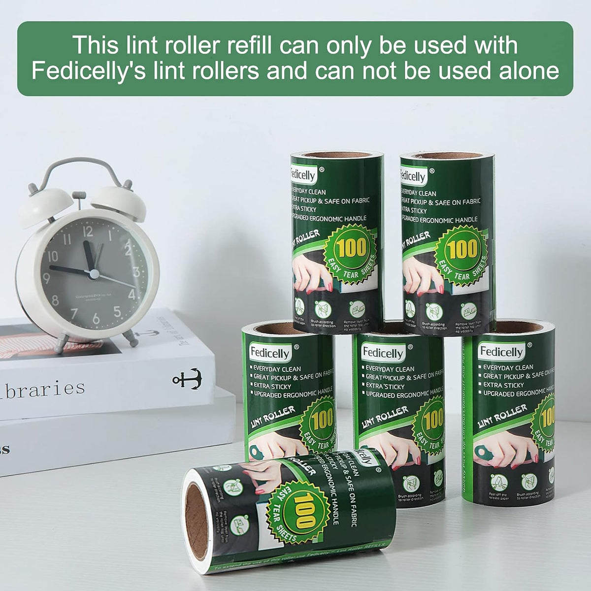 Fedicelly Lint Rollers Pet Hair Extra Sticky Refills,Mega Value Set 600 Sheets for Cat and Dog Hair