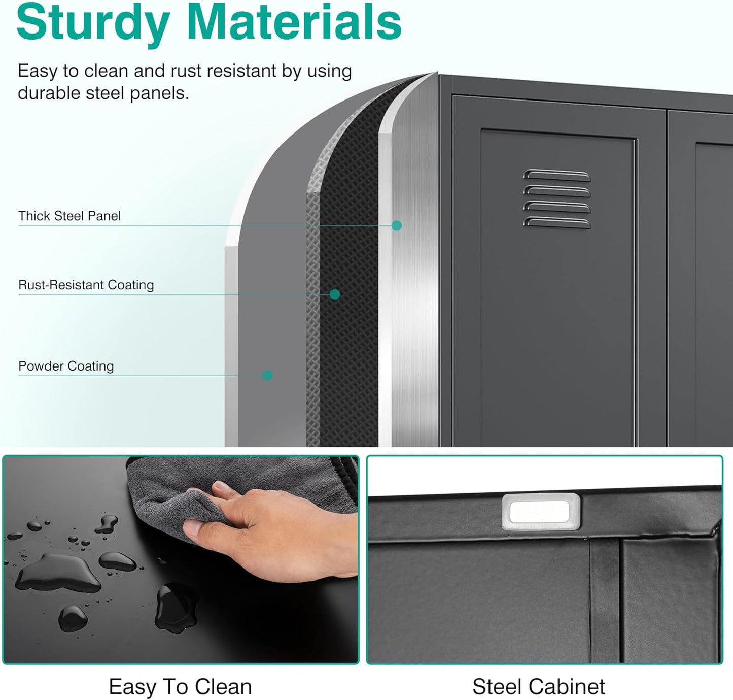 SISESOL Black Storage Cabinet,71" Tall Pantry Cabinet,Kitchen Pantry Storage Cabinets with 2 Doors