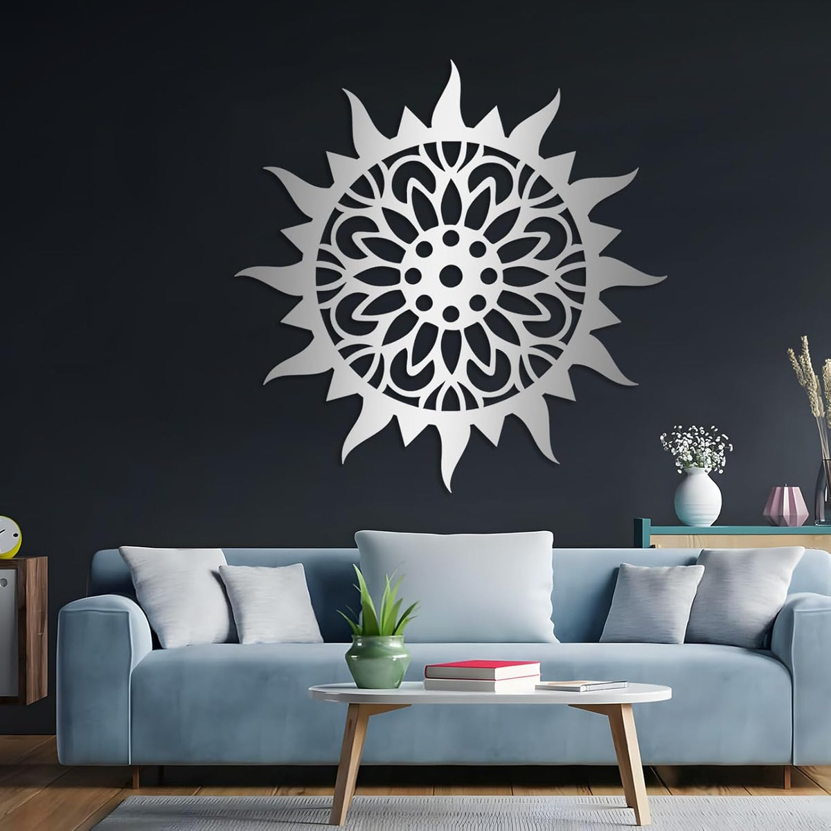 Sunburst Metal Wall Decor, Metal Sun Wall Decor, Metal Sun Flower Wall Art, Outdoor Metal Sun Wall
