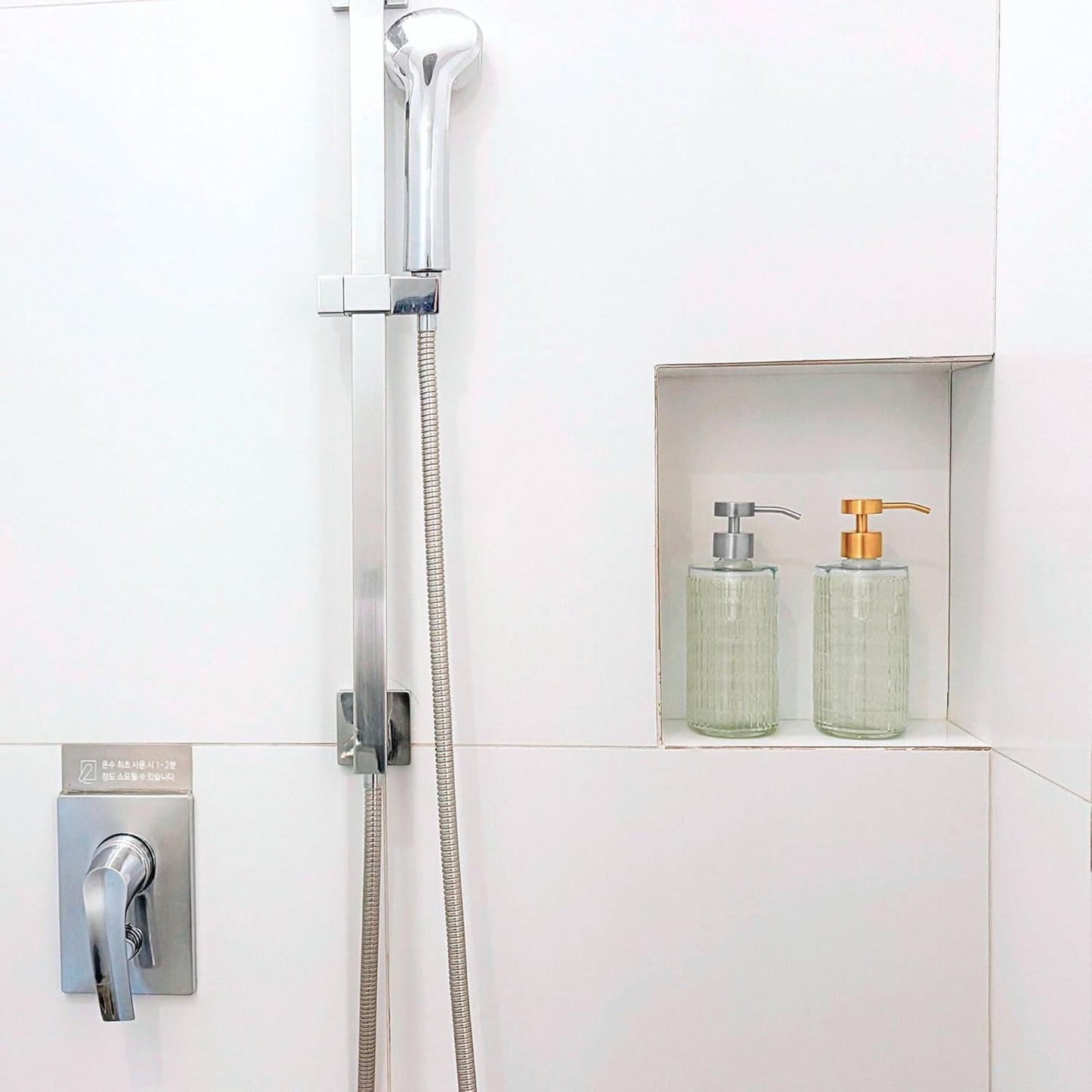 Lunestella Elegant Glass Hand Soap Dispenser with Stainless Steel Pump, for Bathroom and Kitchen