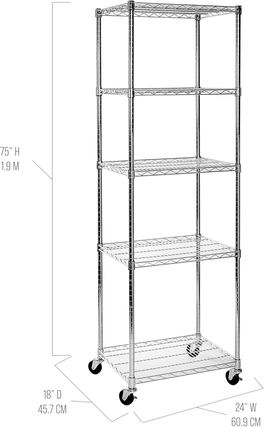 Seville Classics UltraDurable Heavy Duty NSF Solid Steel Wire Rack Storage Unit Organizer for
