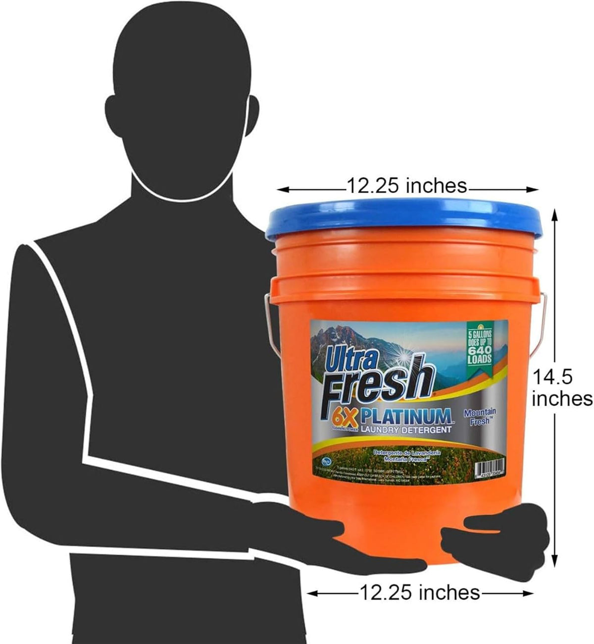 Ultra Fresh 5 Gallon Liquid Laundry Detergent Washing Soap for All Machine Types, 6X Platinum, Up