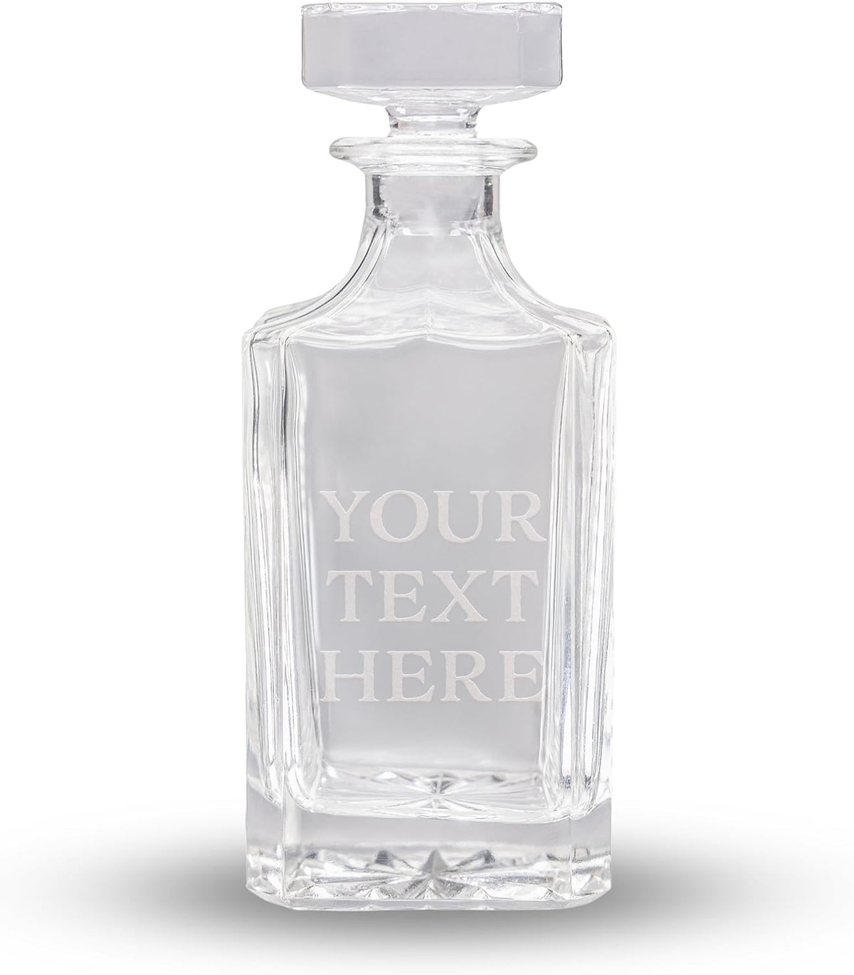 Gifts Inscribed Custom Text Whiskey Decanter Bottle (750 ml) - Personalized Font Glass Liquor