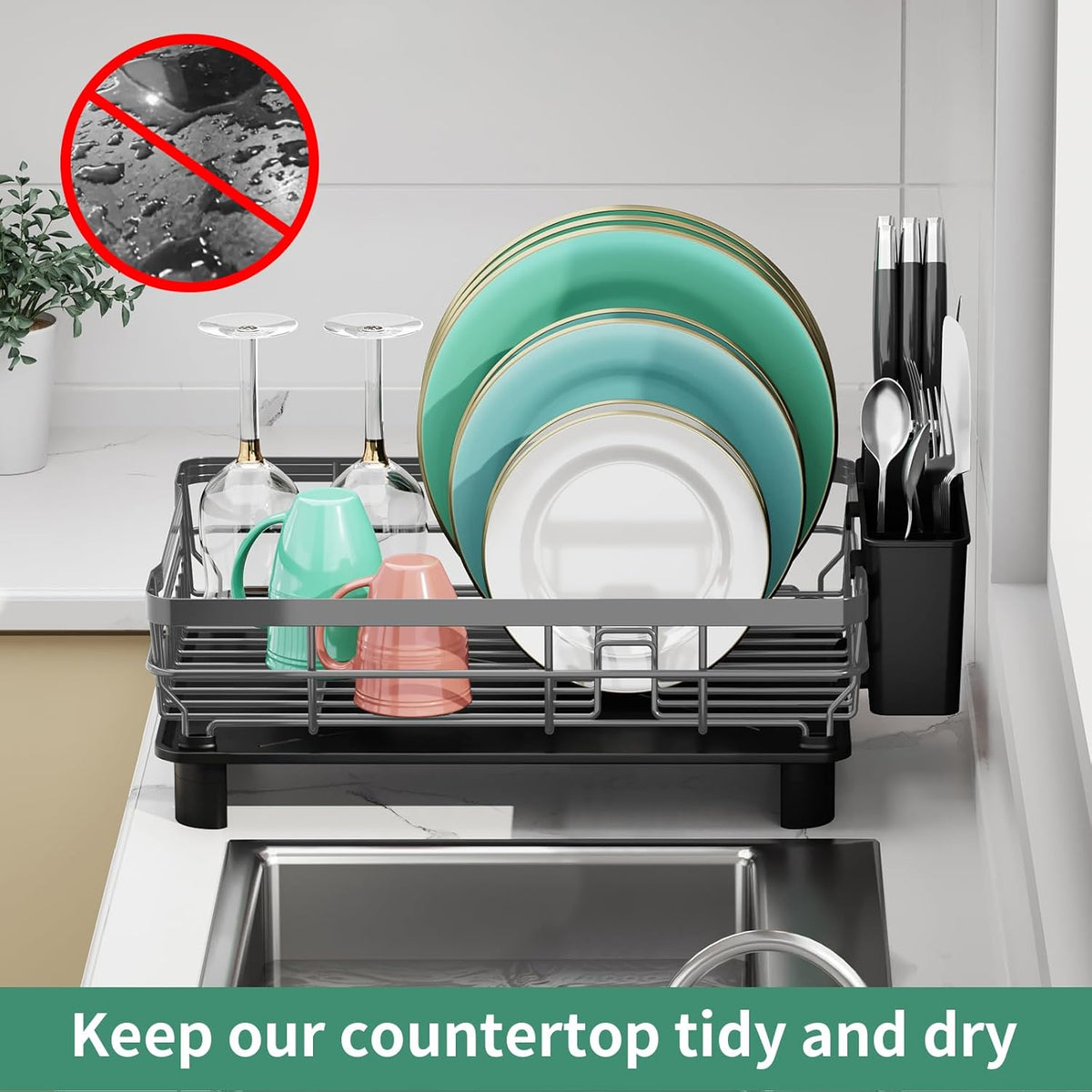MOUKABAL Dish Drying Rack, Dish Rack, Large Dish Racks for Kitchen Counter, Drying Rack Kitchen