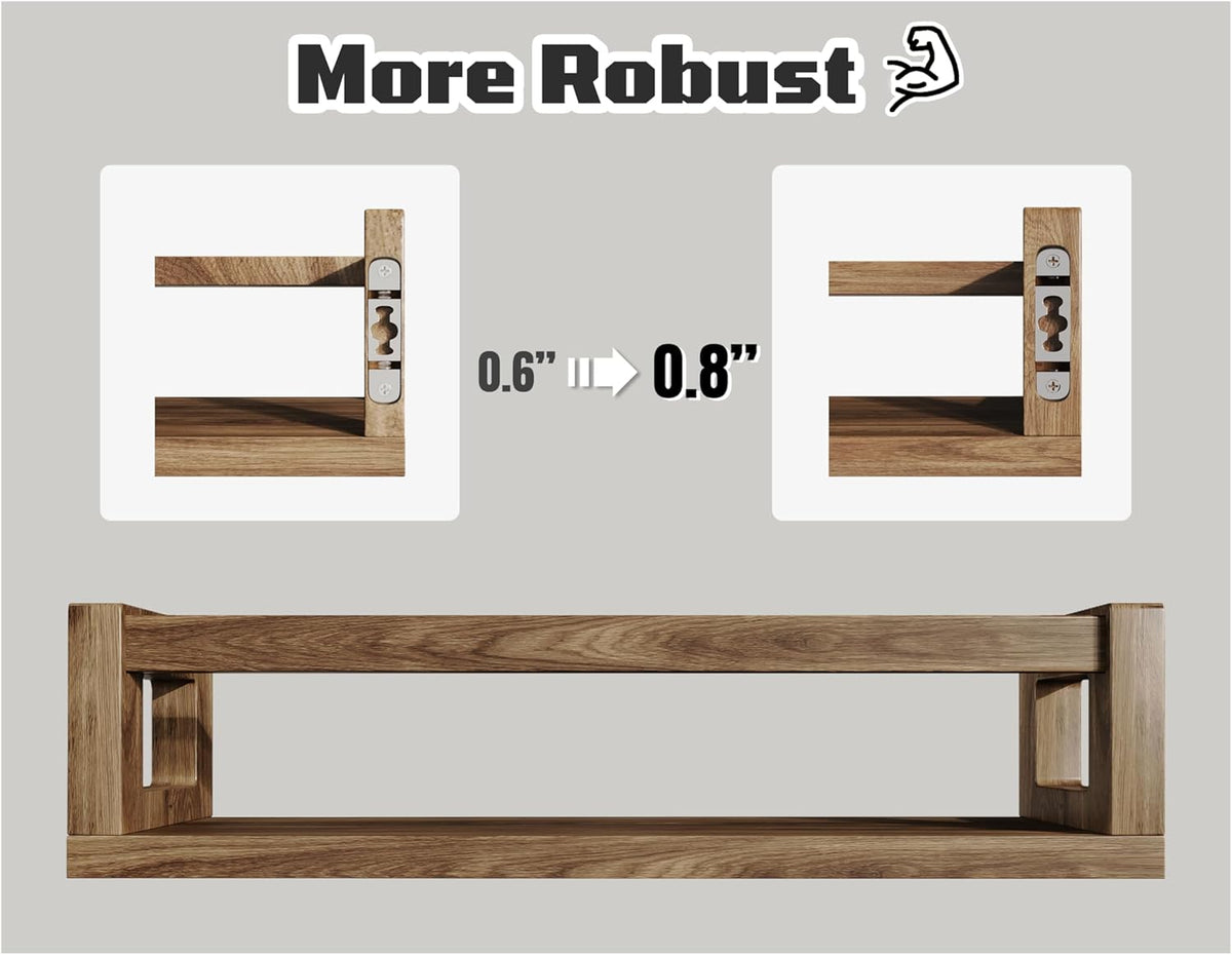 Upgraded Thick Floating Shelves - Multi-Use Wall-Mounted Bookshelves for Kids and Nursery, Ideal