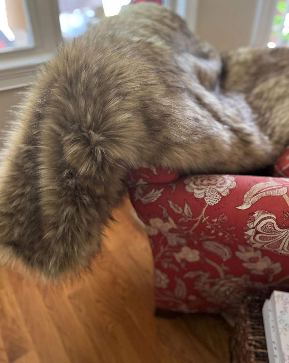 Brown Faux Fur Throw Blanket and Bedspread Caramel and Coffee Colors, Realistic Faux Brown Wolf