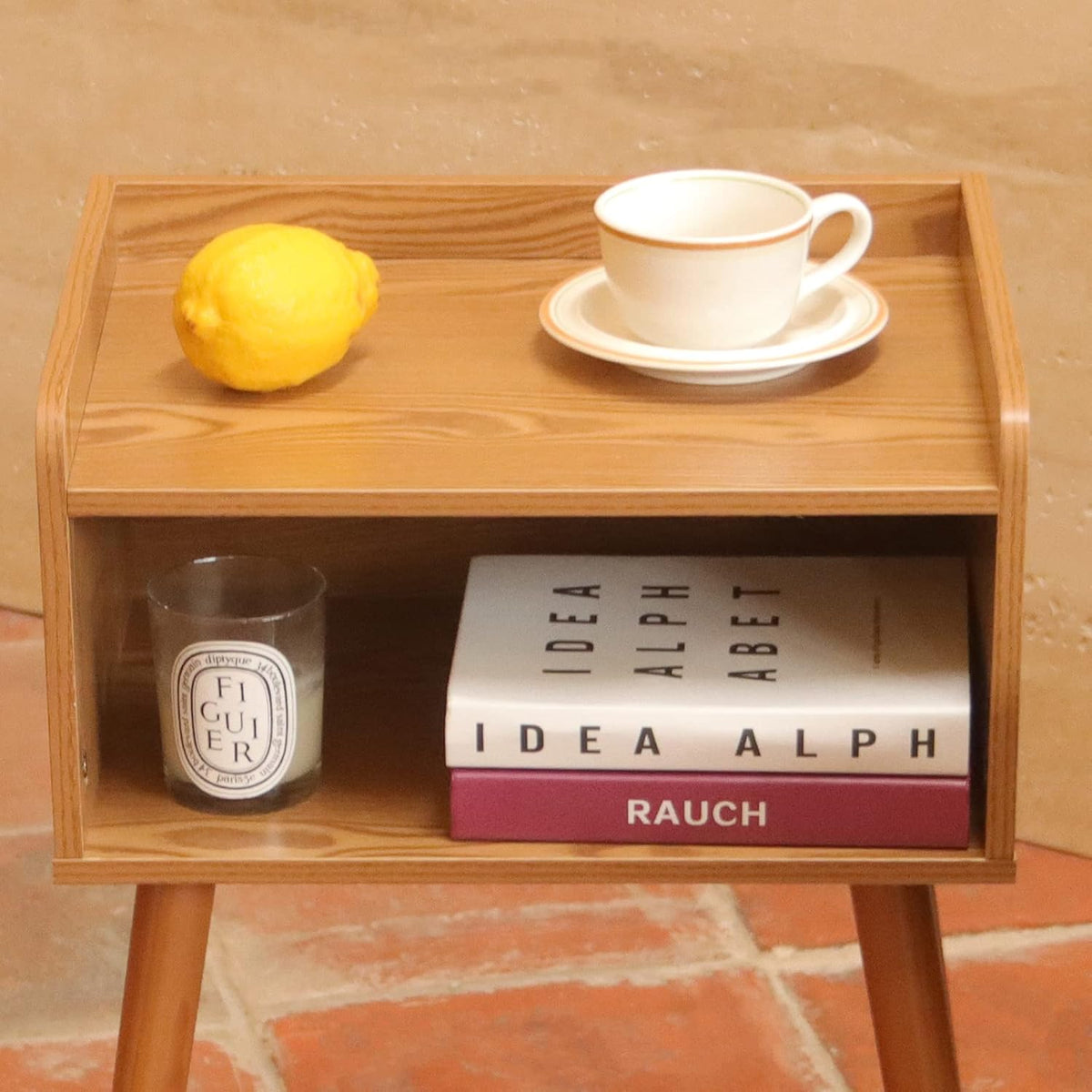 MaxSmeo Nightstand, Mid Century Modern Side Table Bedroom with Storage, Small End Bedside Table