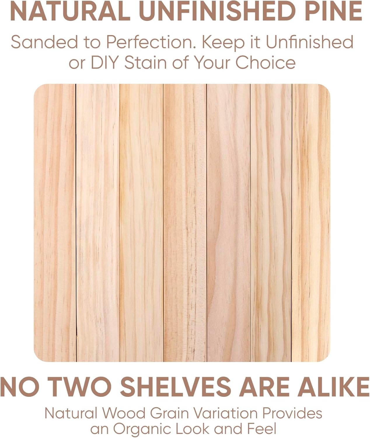 Homeforia Wood 48 inch Floating Shelf, High End Solid Natural Wood 48inch Floating Shelves for Wall