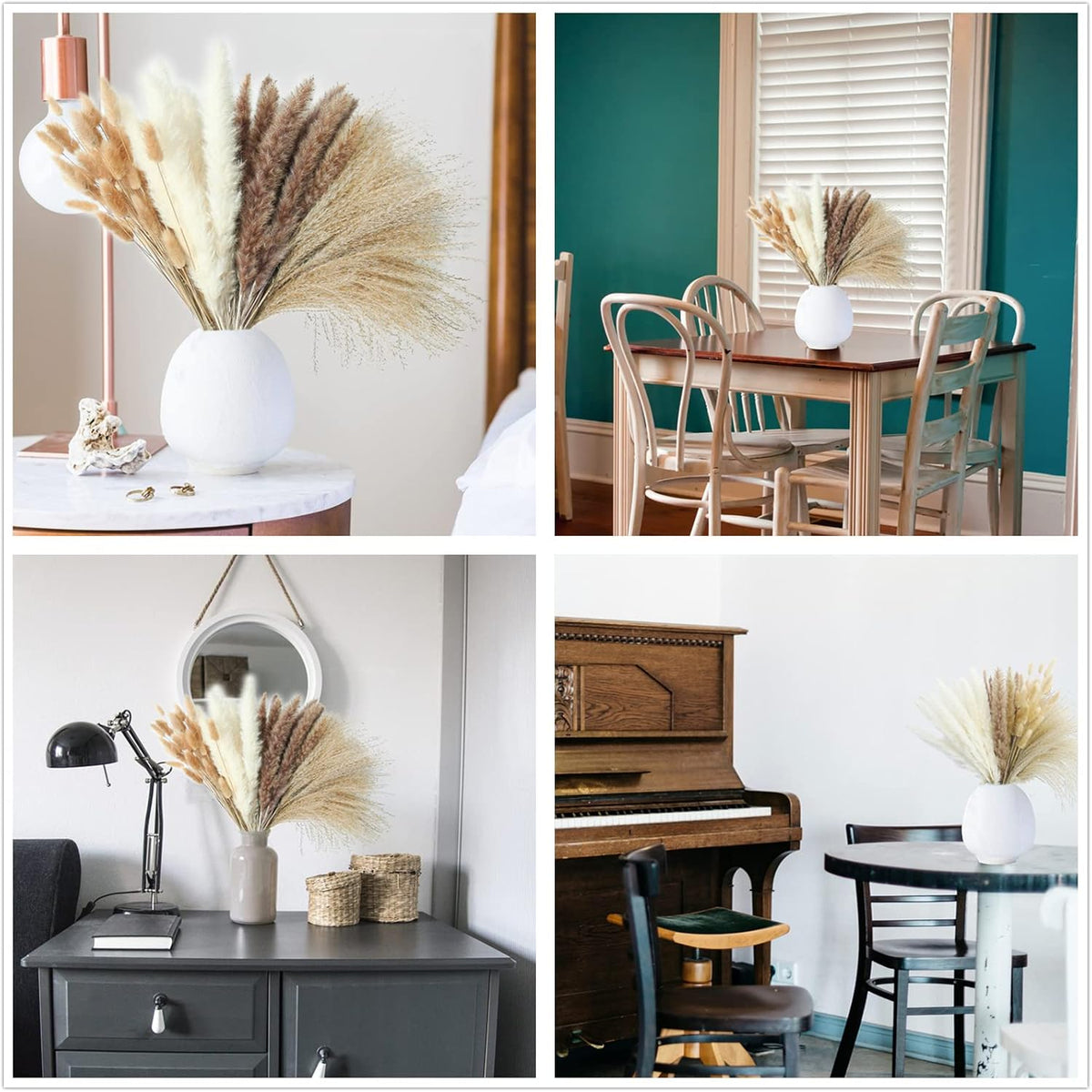 240 PCS Dried Flower Bouquet – Pampas Grass, Floral Decor for Home, Wedding, and Boho Style |