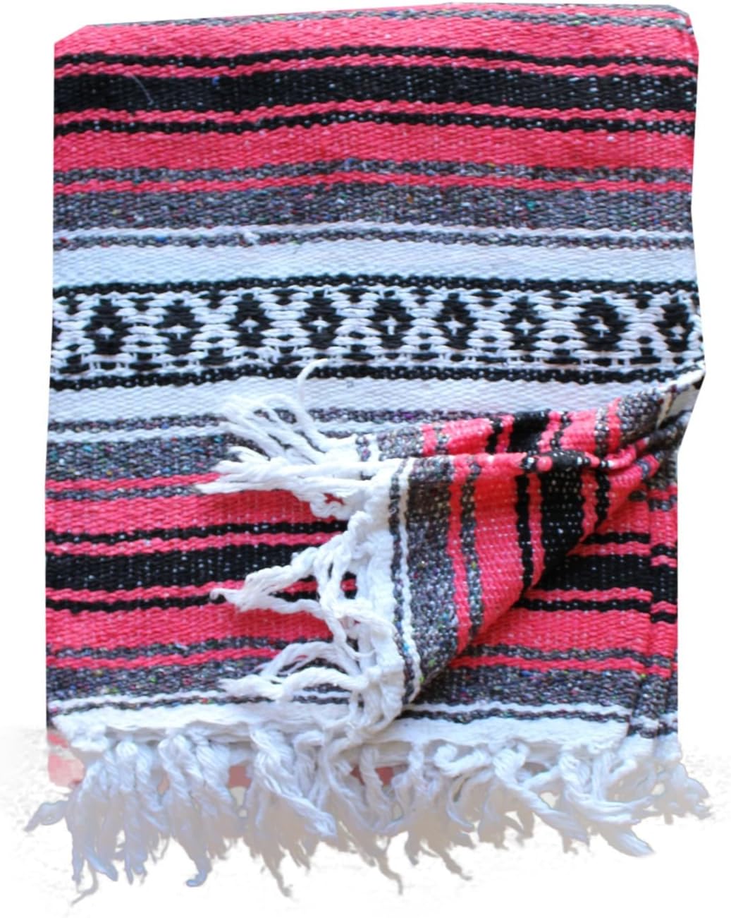 Del Mex Classic Mexican Blanket, Large Authentic Woven Falsa Throw (70"x50"), Artisan Southwest
