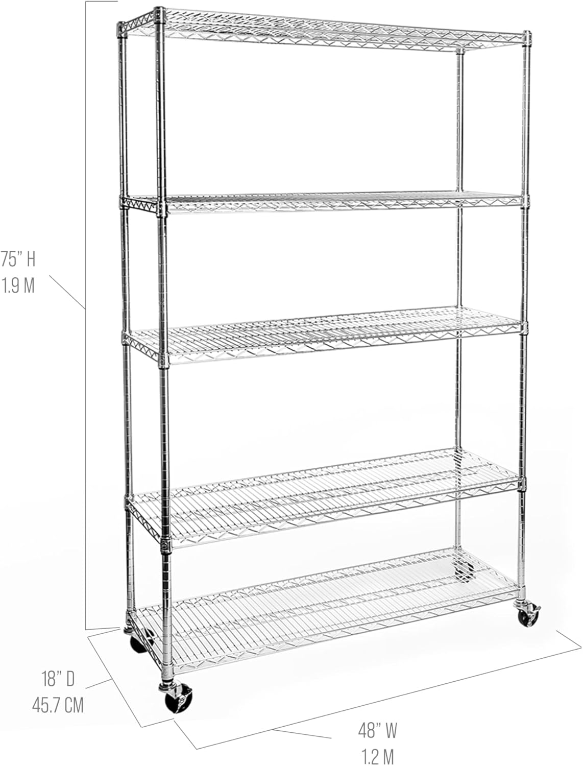 Seville Classics UltraDurable Heavy Duty NSF Solid Steel Wire Rack Storage Unit Organizer for