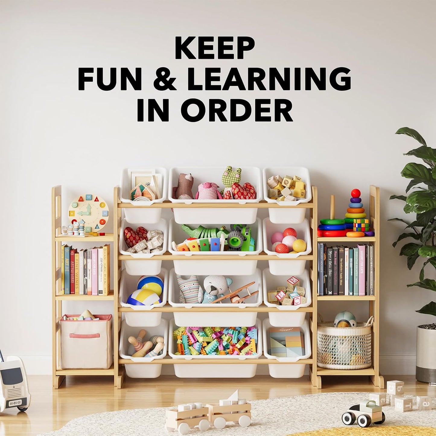 SpaceAid Toy Storage Organizer with 6 Shelves and 12 Bins, Toy Organizers Storage Bookshelf, Kids