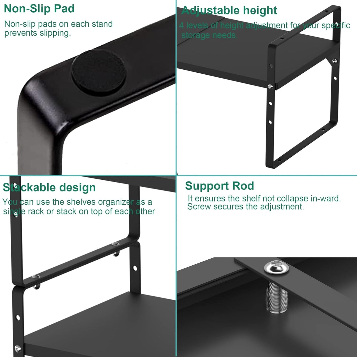 iPEGTOP Expandable Cabinet Storage Shelf Organizer Rack, Heavy Duty Cupboard Stand Spice Rack