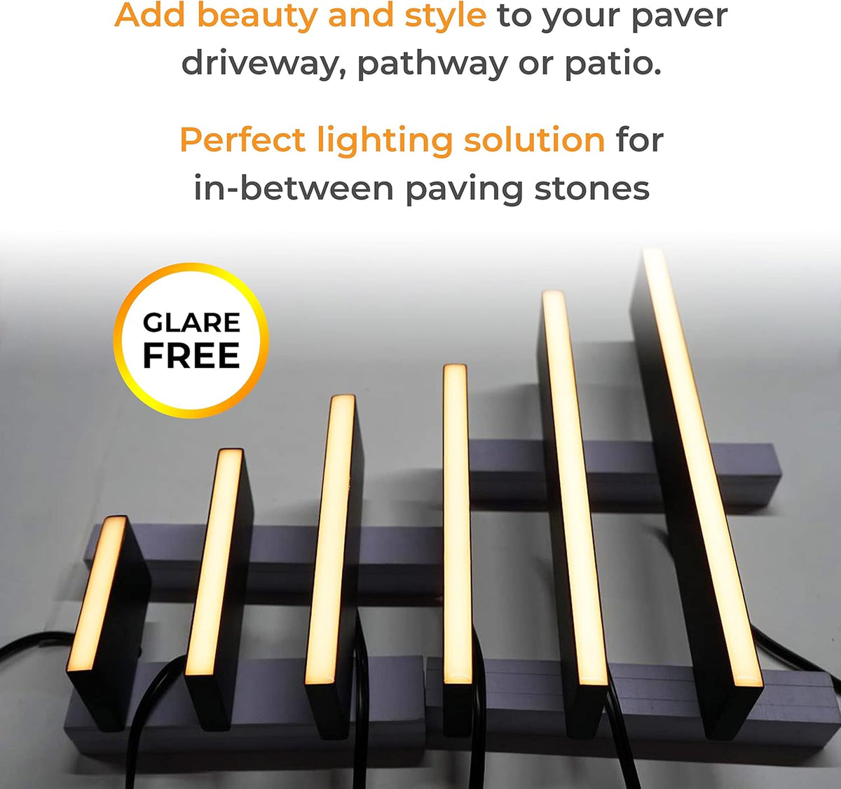 LUMENGY Paver Light Slim 0.5x6 Inch Glare-Free Steel Brick Lighting for Pavers, Walls, Driveway &