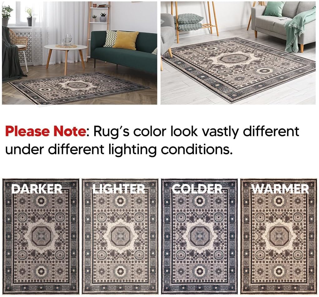 Keen Home Design 2x12 Rug - Machine Washable Runner Rug with Non-Slip Backing, Ideal for Hallway