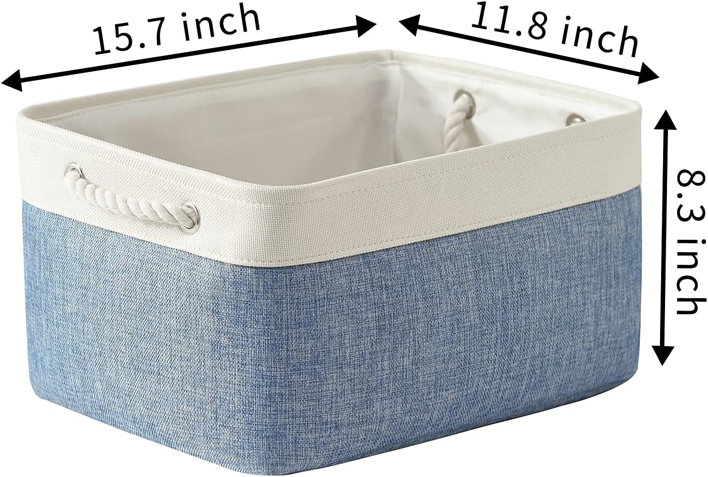 TcaFmac Storage Bins for Organization - Large 3 Pack Canvas Storage Basket for Shelves with