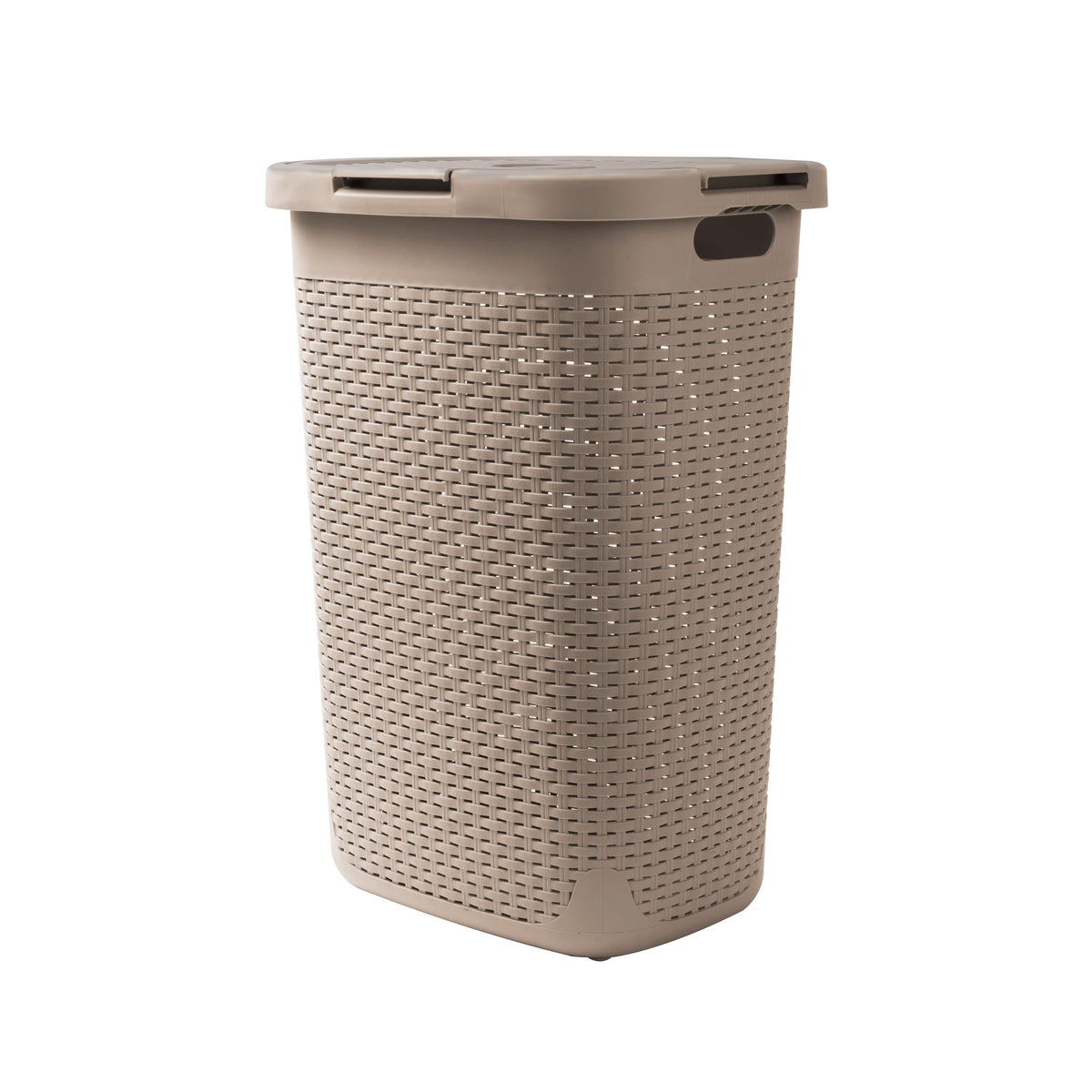 Mind Reader Slim Laundry Hamper with Lid, 60L Tall Clothes Basket, Narrow Tapered Design for