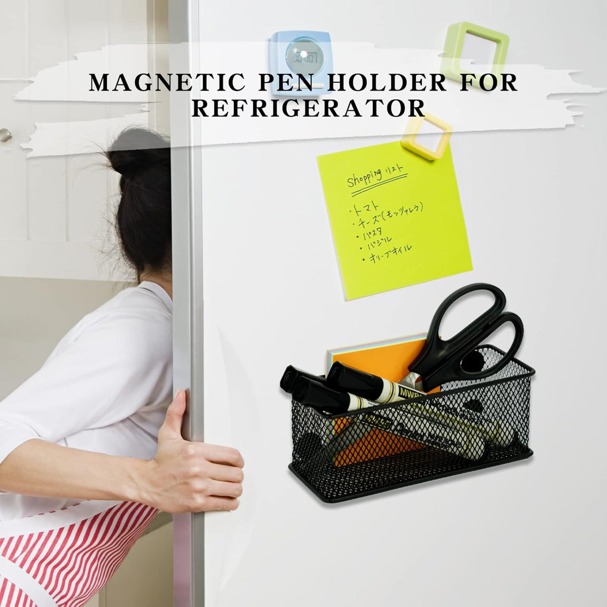 Neudeco Magnetic Locker Organizer and Accessories,Wire Mesh Magnetic Storage Basket ,Magnetic