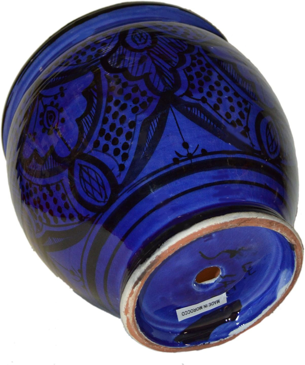 Treasures Of Morocco Flower Pot Moroccan Spanish Garden Drain Hole Ceramic Planter Handmade