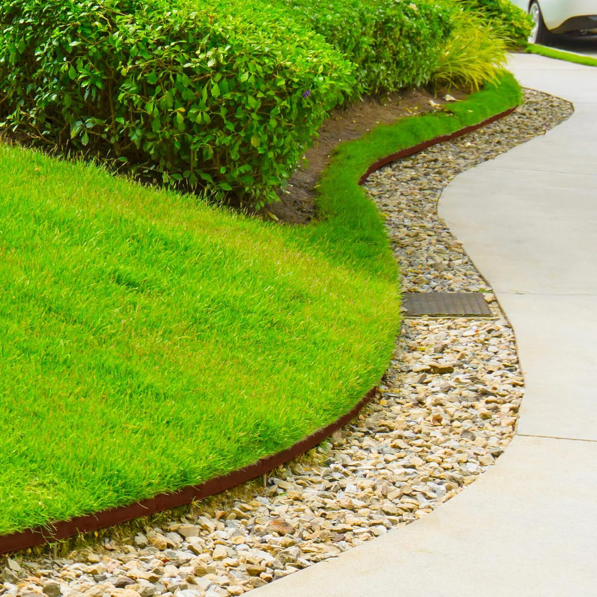 Worth Garden 6-Pack Cor-Ten Steel Landscape Edging with Black Protection Strips - Rust Patina
