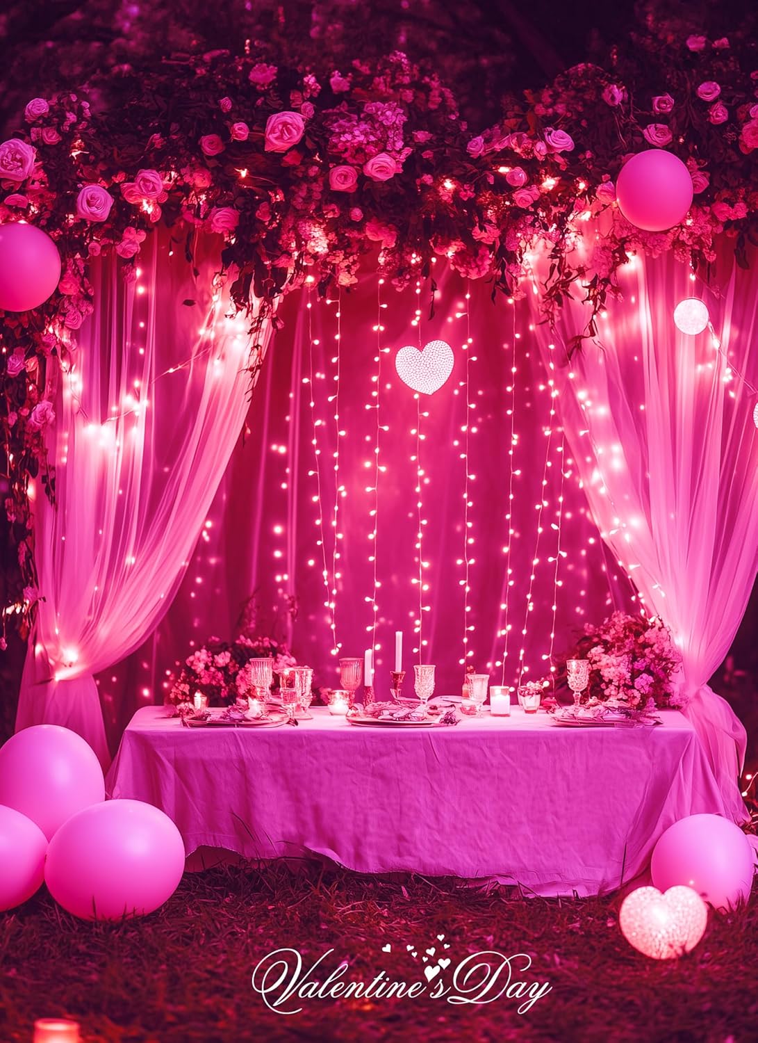Pink Christmas Mini Lights, 39Feet 100 LED Pink String Light with 8 Lighting Modes, Connectable