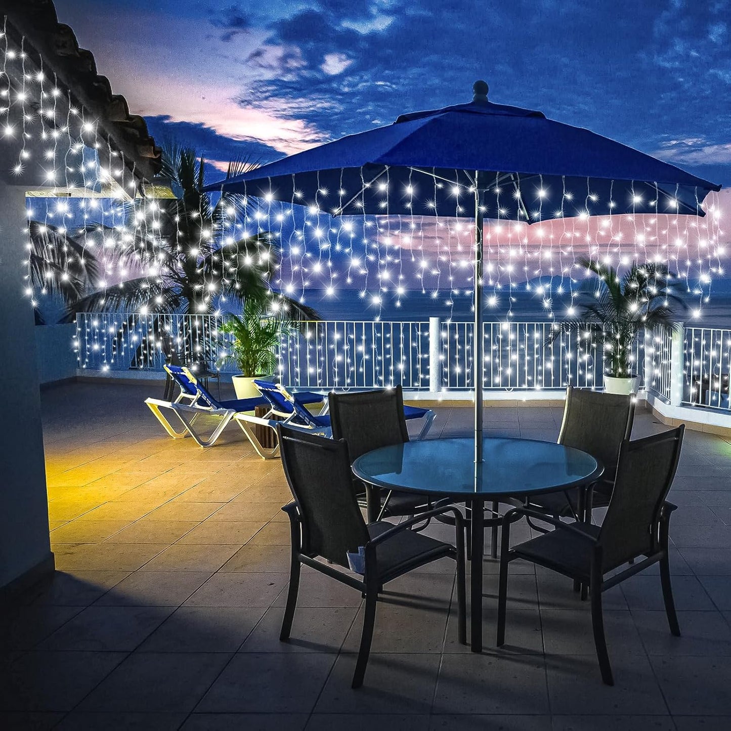 Icicle Christmas Lights, 98FT 1216 LED Icicle Lights for Outside with 228 Drops, 8 Modes Waterproof
