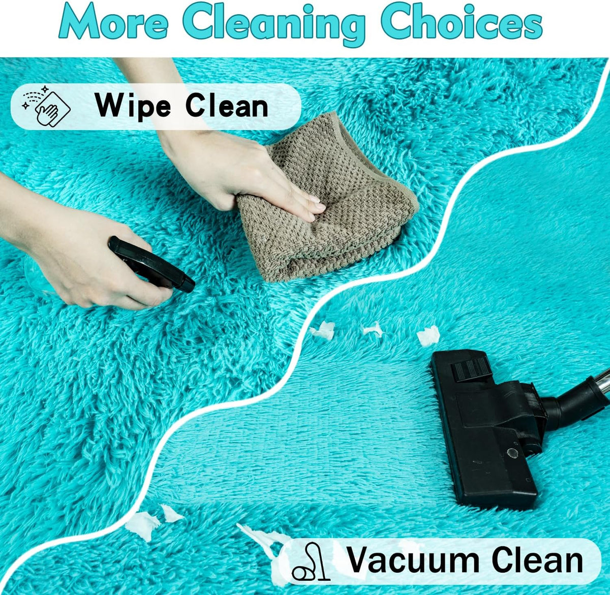Rezutan Super Soft Fluffy Rug for Living Room Bedroom Modern Shaggy Fuzzy Kids for Living