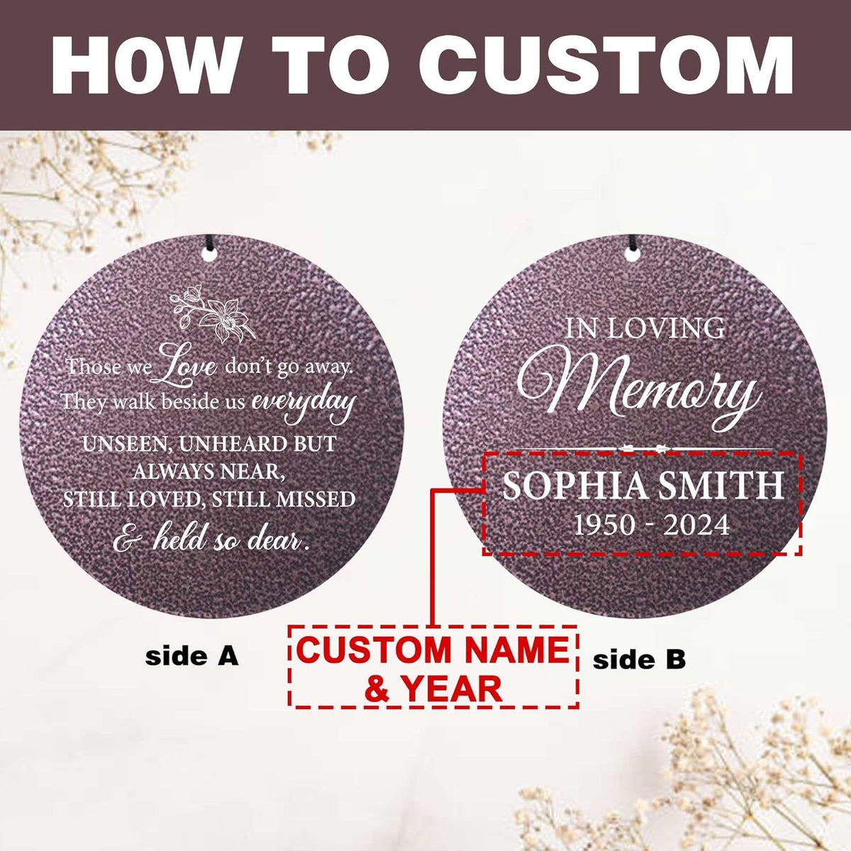 ASTARIN Personalized Wind Chimes Memorial, Sympathy Wind Chime Sorry for Your Loss Gifts, in Memory