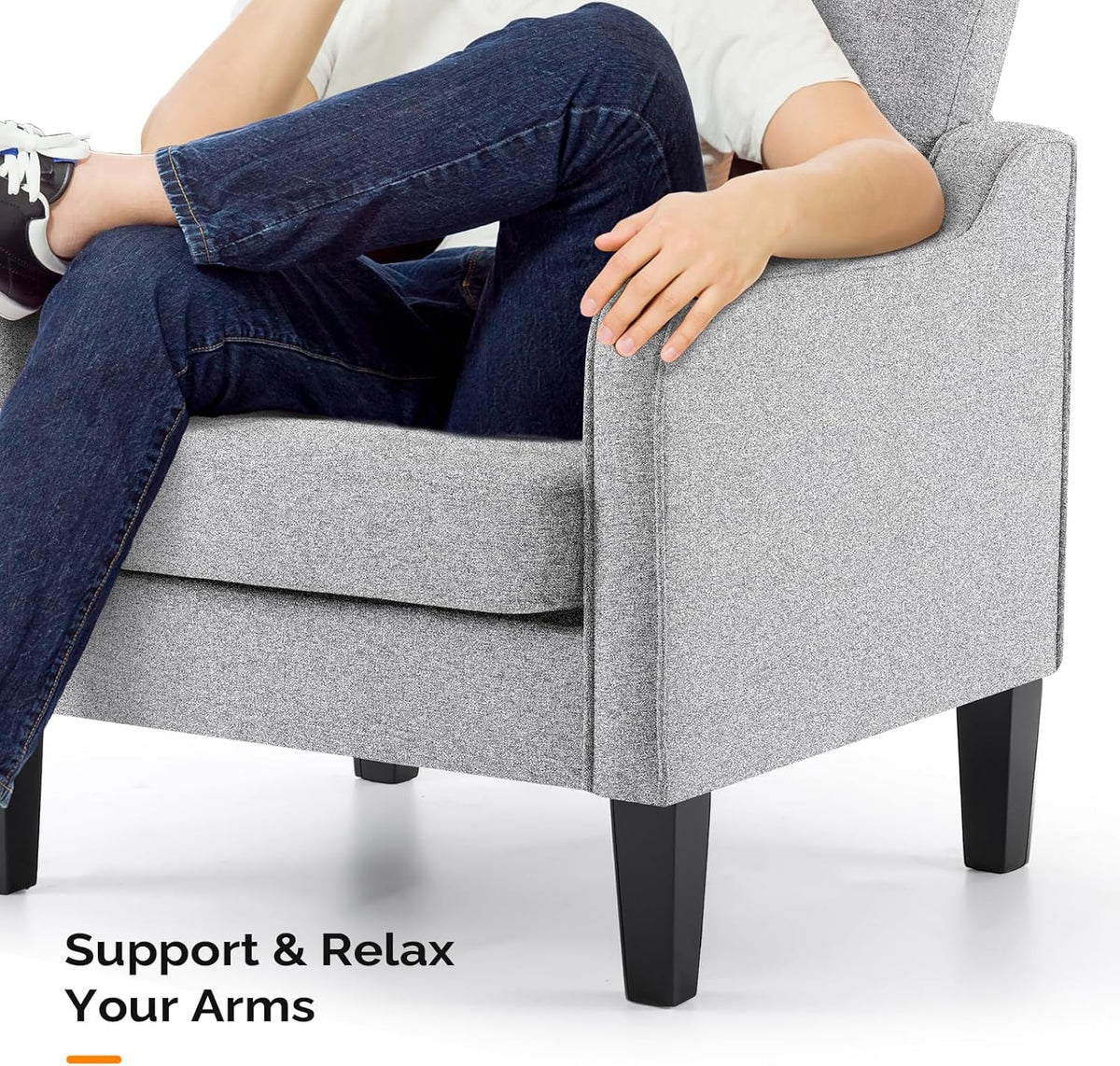 VINGLI Accent Chairs for Living Room Mid Century Modern Chair Sofa Chair Upholstered Arm Chair with