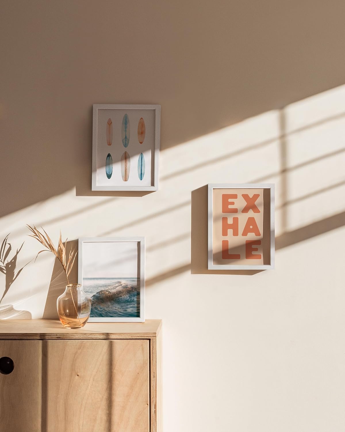 HAUS AND HUES 6x8 White Oak Wooden Picture Frame - Set of 9 6x8 Poster Frame - Premium Oak