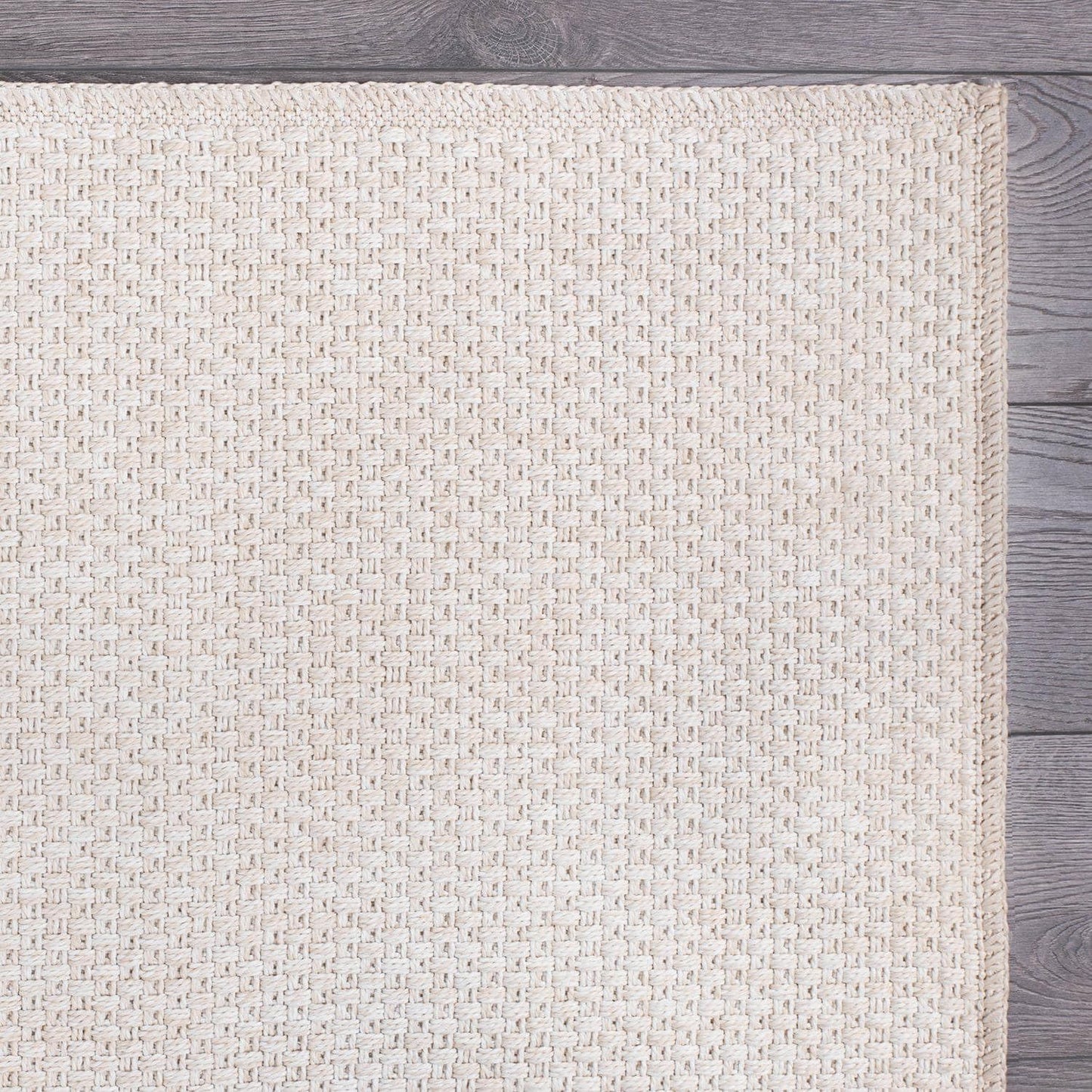 CAMILSON Easy Jute Rug 5x7, Indoor Outdoor Off-White Farmhouse Area Rugs for Living Room Patio and