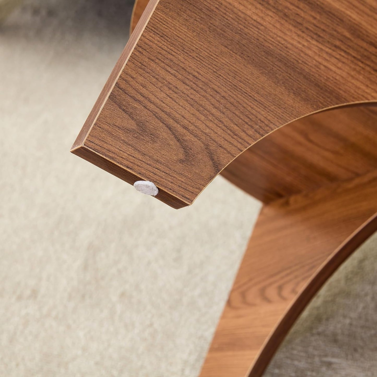 31.5" Round Glass Coffee Table with Tempered Glass Top and MDF Base, Diagonal Fan-Shaped Tray