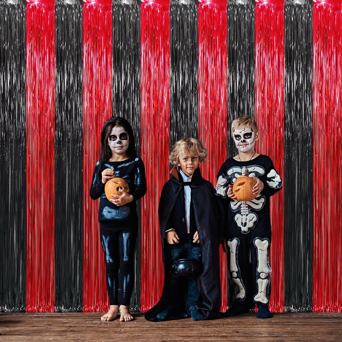 GOER 3.2 ft x8.2 ft Metallic Tinsel Foil Fringe Curtains Party Photo Backdrop Party Streamers for