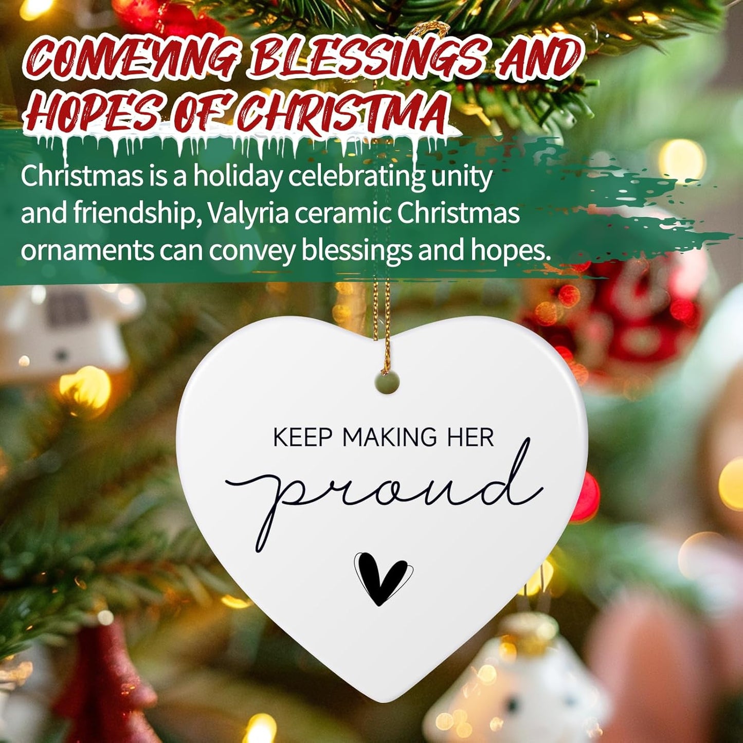 Personalized Keep Making Her Proud Ornament, Memorial Gifts for Loss of Mom Grandmother, Sympathy