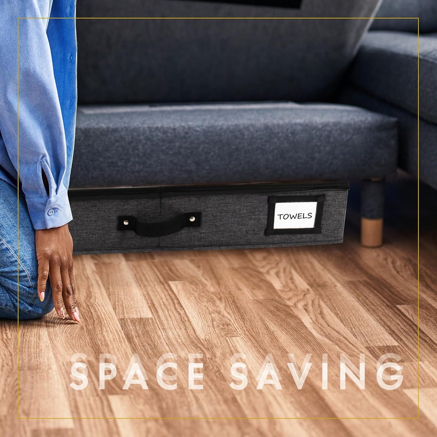 HOMELUX THEORY 2pc Under Bed Storage Containers, Bedroom Under the Bed Drawer Storage Organizer