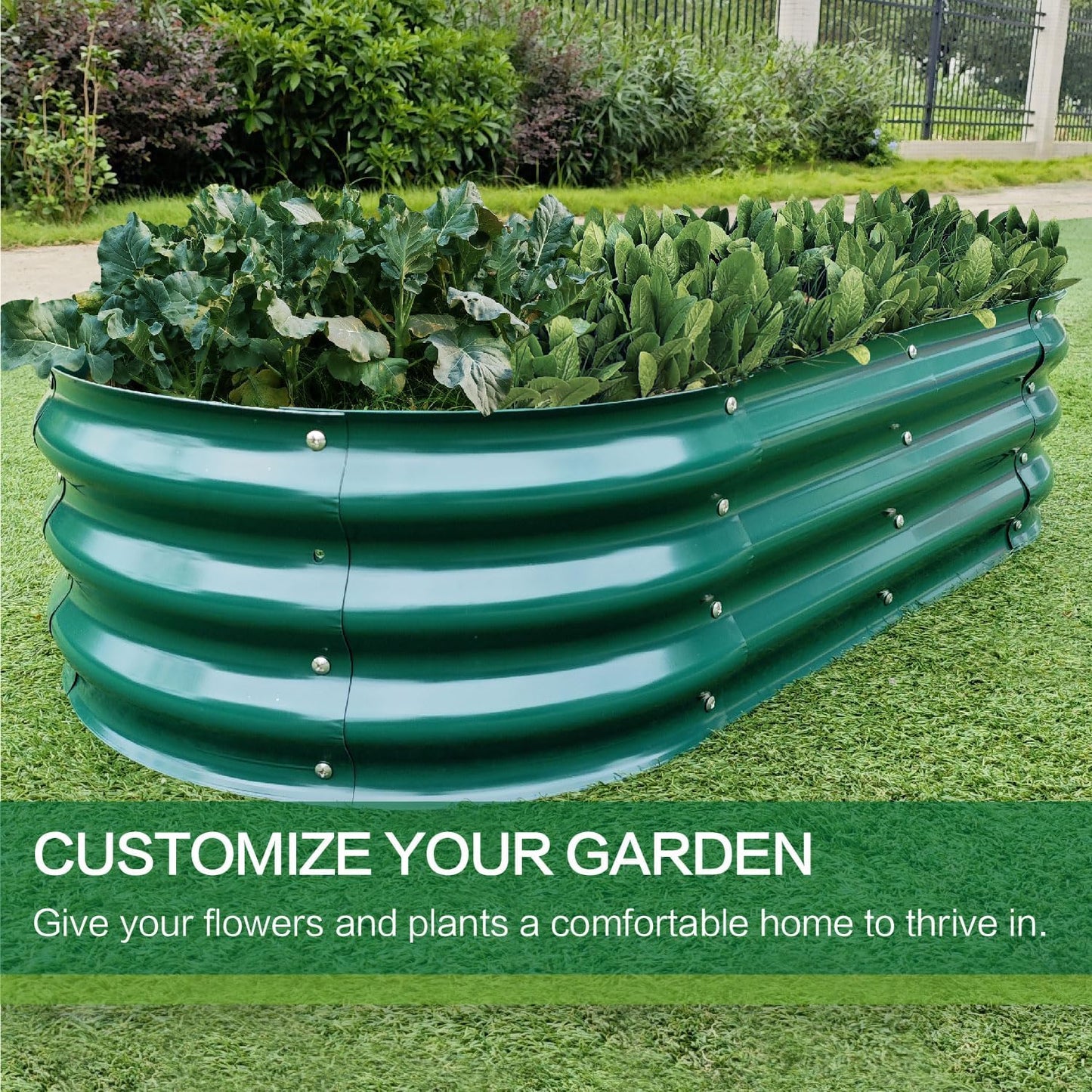 Gardmax Galvanized Raised Garden Bed, Lightweight Planter Boxes Outdoor with Easy Assembly, Large