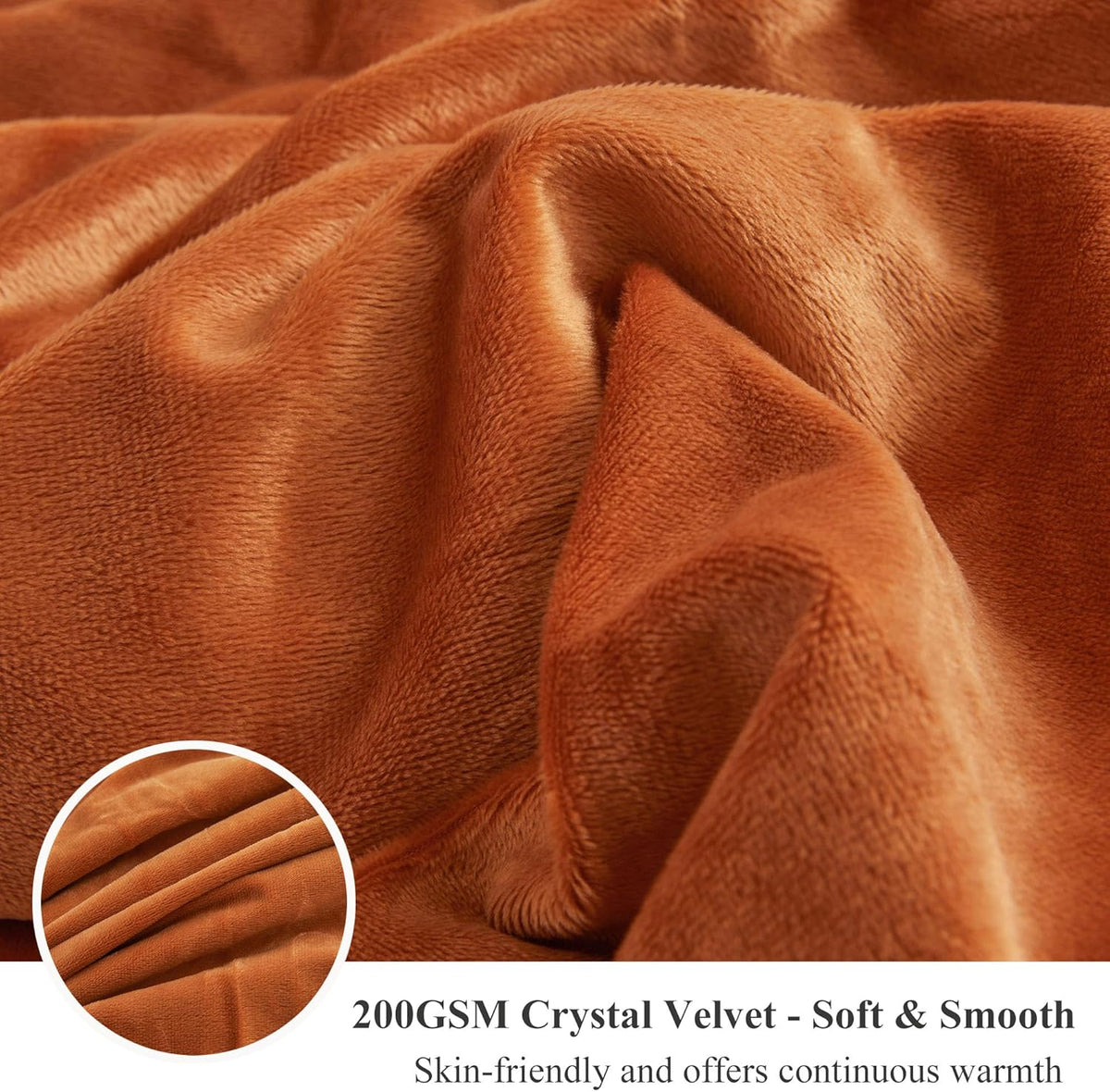XeGe Luxury Faux Fur Throw, Burnt Orange Soft 50x60 Fluffy Blanket, Shaggy Plush Decorative Couch
