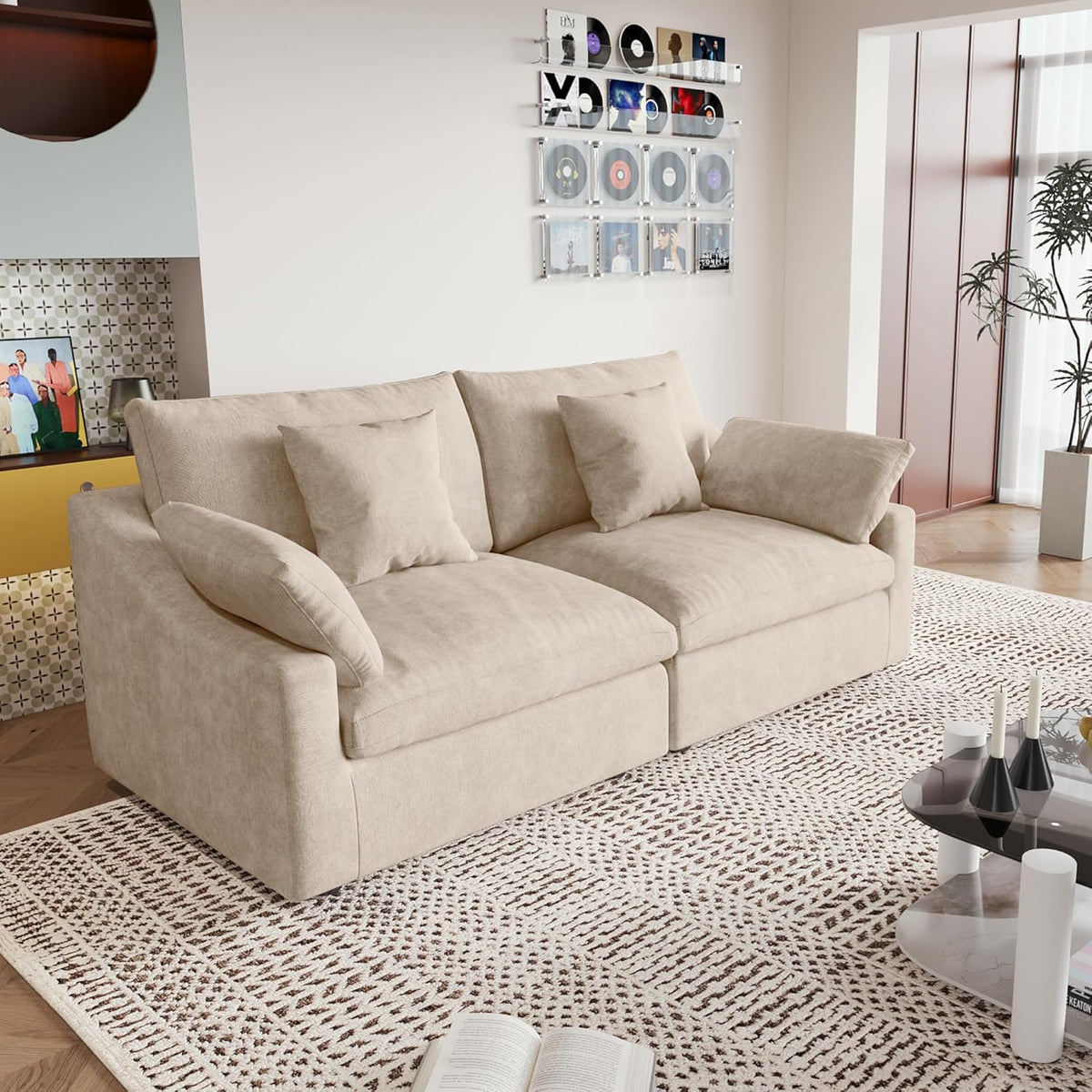 JACH Sectional Couches for Living Room, Cloud Sectional Couch with Deep Seat, Down Filled Modular
