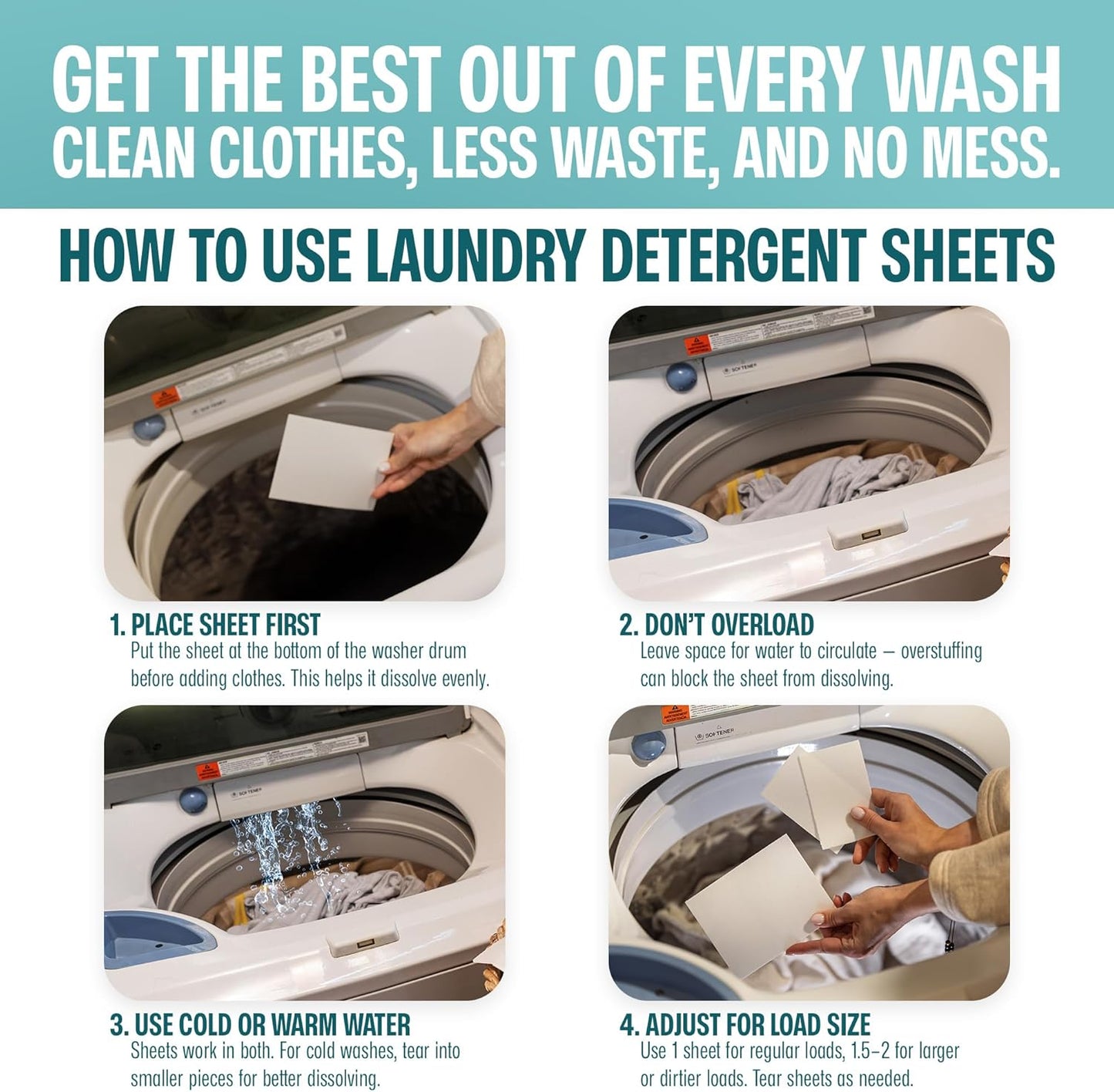 Sudstainables Laundry Detergent Sheets (60 Loads) – Eco-Friendly, Zero Waste, Plastic-Free Laundry