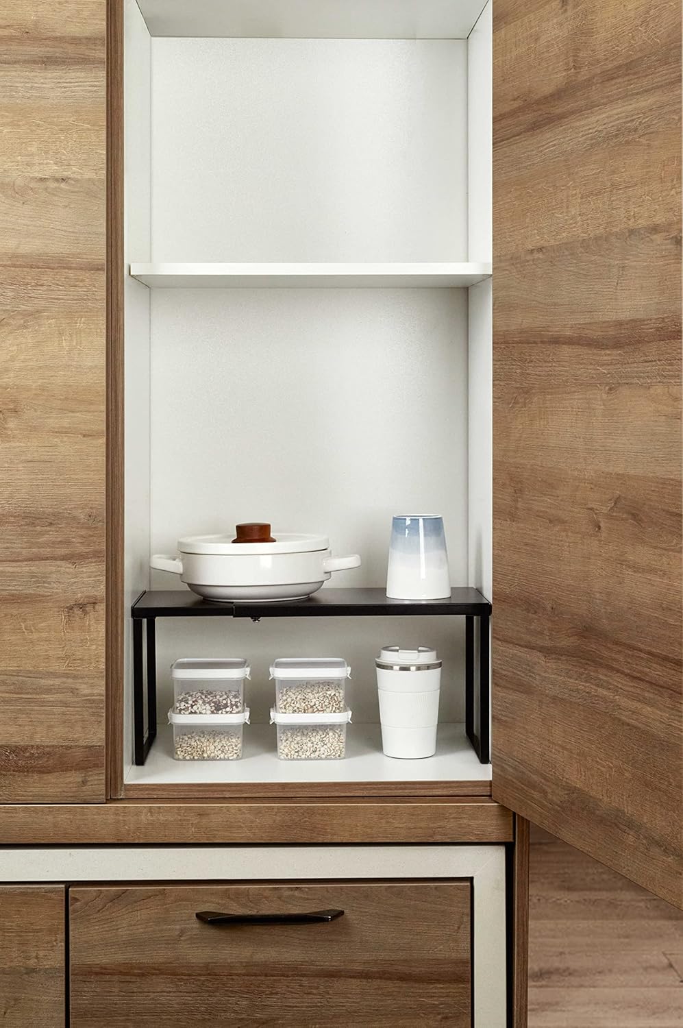 Nxconsu Cabinet Shelf Expandable Organizer Riser Rack for Kitchen Pantry Cupboard Under Sink
