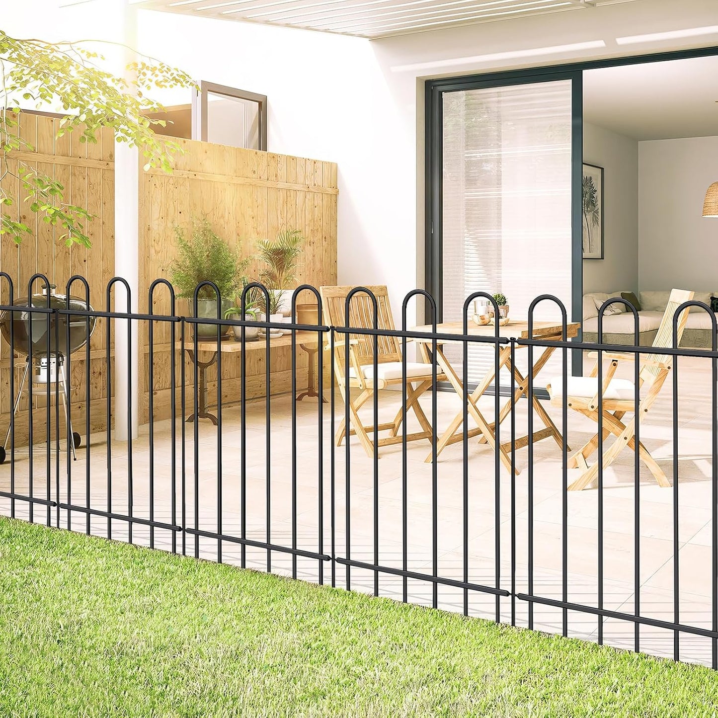 Metal Garden Fence 36 in H x 12 ft L, No dig Garden Border Yard Fencing, Dog Fence Outdoor