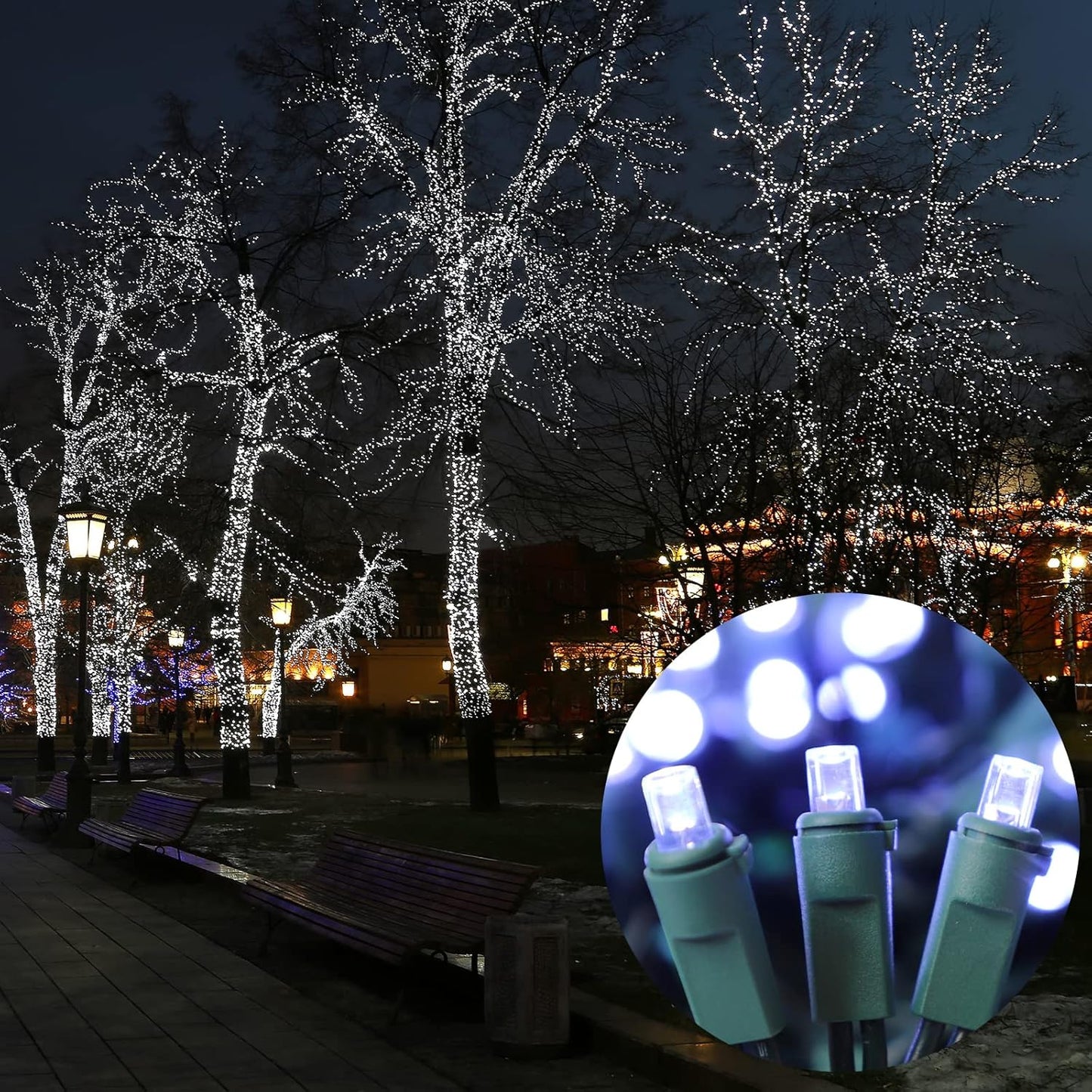 100 Count Cool White -String Lights - 21.6FT LED Christmas Lights, Mini led Lights for Indoor